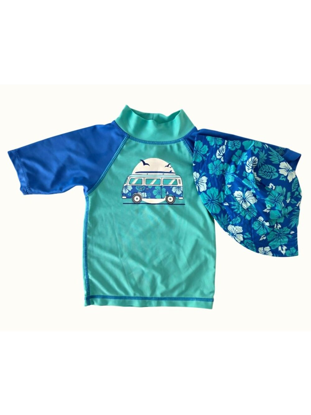 UV Skinz Boys 3T Rash Guard Reversible Sun Hat 2 Pc Swim Set UPF 50+ NWOT